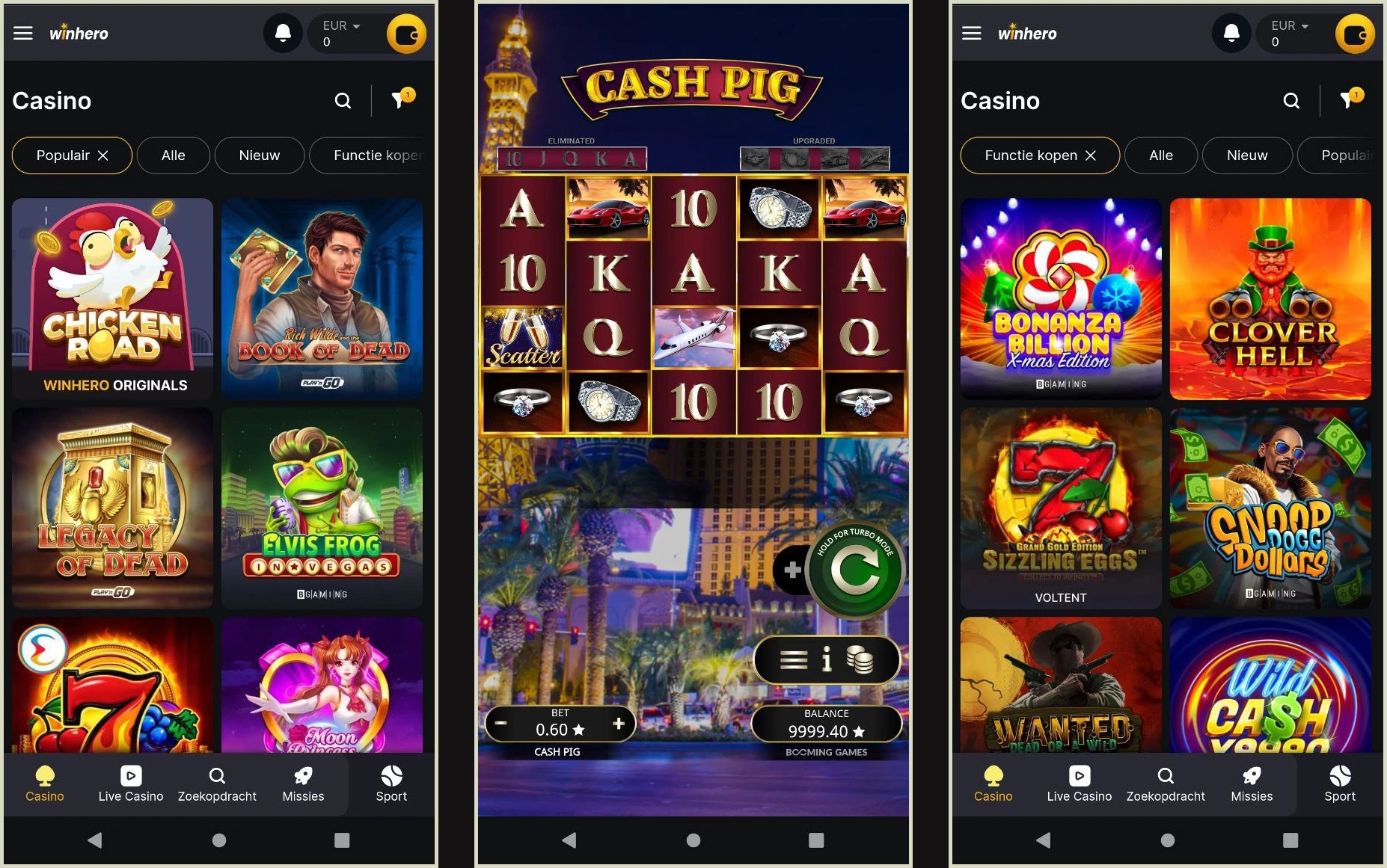 Slots portfolio en populaire titels bij WinHero Casino